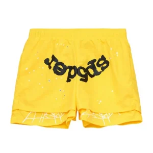 spider-yellow-double-layer-shorts