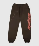 sp5der-araignee-sweatpants-brown-sp5-orenge-logo