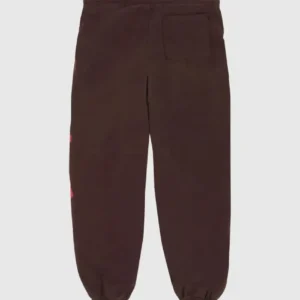 sp5der-araignee-sweatpants-brown-sp5-orenge-logo1