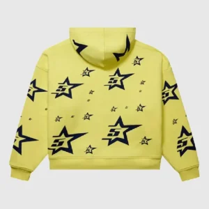 sp5der-double-layer-5-star-zip-hoodie-yellow-1