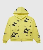 sp5der-double-layer-5-star-zip-hoodie-yellow