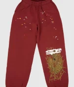 sp5der-sweatpants-maroon-sp5-white-logo-1