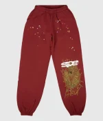 sp5der-sweatpants-maroon-sp5-white-logo