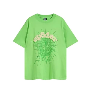 sp5der-white-logo-green-t-shirt