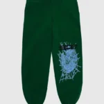 sp5der-web-sweatpants-hunter-green-sp5-blue-logo